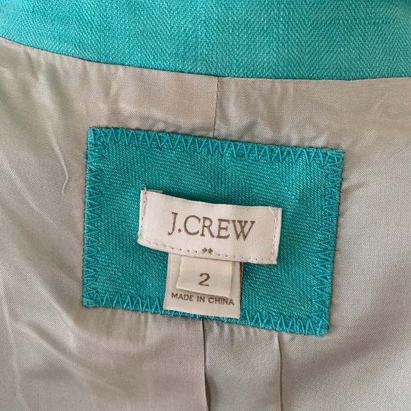 J. CREW Factory Turquoise Linen Blazer 2 - Picture 5 of 5